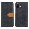 For Nothing Phone 2 Estuche para teléfono de cuero en relieve floral europeo (negro)