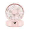 WSK302 Ventilador montado en la pared con cabeza giratoria de 4000 mAh con luz nocturna (rosa)