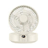 WSK302 Ventilador montado en la pared con cabeza giratoria de 4000 mAh con luz nocturna (blanco)