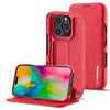 LC.IMEEKE Hon Ancient Series Flip Leather Phone Case para iPhone 15 Plus (Rojo)