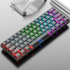 XUNFOX K30 Teclado mecánico con cable transparente de 61 teclas Blacklit (negro)