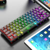 XUNFOX K30 Pro 2.4G + BT + Teclado de eje blanco mecánico transparente con cable de 61 teclas (negro)
