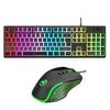 HXSJ L200 + X100 Juego de teclado y mouse con retroiluminación RGB con cable 104 teclas Pudding + mouse 3600DPI (negro)