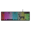 Teclado retroiluminado RGB con cable HXSJ L200 104 tapas de teclas de pudín (negro)