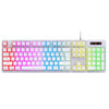 Teclado retroiluminado RGB con cable HXSJ L200 104 teclas de pudín (blanco)