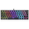HXSJ L700 Teclado mecánico RGB con cable 61 teclas de pudín (negro)