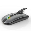 HXSJ M113 2400DPI Modo dual 2.4GHz + Ratón inalámbrico Bluetooth 5.1 (Gris metálico)