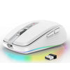 HXSJ M303 2400DPI Modo dual 2.4GHz + Ratón inalámbrico Bluetooth 5.1 (Blanco)