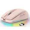 HXSJ M303 2400DPI Modo dual 2.4GHz + Ratón inalámbrico Bluetooth 5.1 (Rosa)