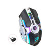Ratón inalámbrico HXSJ T30 2400DPI RGB 2.4GHz (negro)