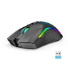 Ratón inalámbrico HXSJ T69 4800DPI RGB 2.4GHz (negro)