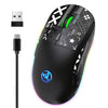 Ratón inalámbrico para juegos HXSJ T90 RGB Light de tres modos (negro)