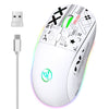 Ratón inalámbrico para juegos HXSJ T90 RGB Light de tres modos (blanco)