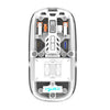 Ratón inalámbrico para juegos de tres modos con imán transparente HXSJ T900 (blanco)