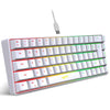 HXSJ V200 Teclado mecánico con retroiluminación RGB con cable 68 teclas, longitud del cable: 1,7 m (blanco)