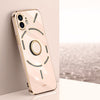 For Nothing Phone 2 XINLI Estuche para teléfono de TPU electrochapado 6D con borde recto y soporte para anillo (rosa)