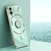 For Nothing Phone 2 XINLI Estuche para teléfono de TPU electrochapado 6D con borde recto y soporte para anillo (verde menta)