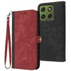 Funda de cuero con hebilla lateral y doble pliegue para Motorola Edge 70 5G / Moto X70 Air 5G (rojo)