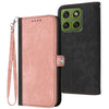 Funda de cuero con hebilla lateral y doble pliegue para Motorola Edge 70 5G / Moto X70 Air 5G (rosa)