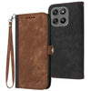 Funda de cuero con hebilla lateral y doble pliegue para Motorola Moto G67 Power 5G (marrón)