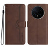 Funda de cuero con diseño de corazón para Honor Magic8 (marrón)