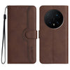 Funda de cuero con diseño de corazón para Honor Magic8 Pro (marrón)