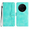 Funda de cuero con diseño de corazón para Honor Magic8 Pro (azul claro)