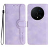 Funda de cuero con diseño de corazón para Honor Magic8 Pro (morado)