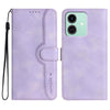 Funda de piel con diseño de corazón para Honor Play10 4G (morada)