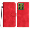 Funda de cuero con diseño de corazón para Motorola Edge 70 5G / Moto X70 Air 5G (roja)
