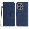 Funda de piel con diseño de corazón para Motorola Moto G67 Power 5G (azul real)