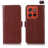 Funda magnética de piel auténtica con textura Crazy Horse y protección RFID para Motorola Edge 60 Neo 5G (marrón)