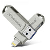 MicroDrive 2 en 1 8 pines + USB 2.0 Disco flash USB de metal portátil, Capacidad: 32 GB (plateado)