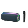 Nuevo altavoz Bluetooth inalámbrico inteligente TWS portátil para exteriores RiXing NR8809 de 20 W, estilo: micrófono único (azul)