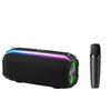 Nuevo altavoz Bluetooth inalámbrico inteligente TWS portátil para exteriores RiXing NR8809 de 20 W, estilo: micrófono único (negro)