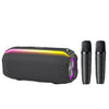 Nuevo altavoz Bluetooth inalámbrico inteligente TWS portátil para exteriores RiXing NR8809 de 20 W, estilo: micrófono dual (gris)