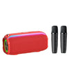 Nuevo altavoz Bluetooth inalámbrico inteligente TWS portátil para exteriores RiXing NR8809 de 20 W, estilo: micrófono dual (rojo)
