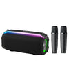 Nuevo altavoz Bluetooth inalámbrico inteligente TWS portátil para exteriores RiXing NR8809 de 20 W, estilo: micrófono dual (negro)