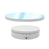 Soporte de exhibición giratorio eléctrico con espejo de 22 cm, accesorios para grabación de vídeos en vivo, plataforma giratoria, versión normal (blanco)