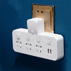 Placa de enchufe convertidor de enchufe inalámbrico USB multifuncional para oficina en casa 1 a 4 + 2USB, con luz nocturna