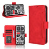 For Nothing Phone 2 Estuche de cuero para teléfono con ranuras para tarjetas y textura de becerro con sensación de piel (rojo)