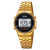 SKMEI 1882 Reloj de pulsera digital de acero inoxidable luminoso, resistente al agua, multifuncional, para hombre, 30 m (oro blanco)