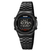SKMEI 1882 Reloj de pulsera digital de acero inoxidable luminoso, resistente al agua, multifuncional, para hombre, 30 m (negro)