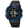 SKMEI 2010 Reloj de pulsera digital luminoso, multifuncional, resistente al agua hasta 50 m para hombre (azul oscuro)