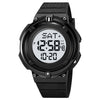 SKMEI 2010 Reloj de pulsera digital luminoso, multifuncional, resistente al agua, hasta 50 m (negro, blanco)