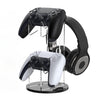 Para PS4 / PS5 YX029 Soporte para pantalla de escritorio para auriculares Gamepad (transparente + negro)