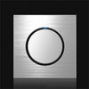 Panel de interruptores LED de dibujo de alambre de aluminio gris de 86 mm, estilo: un control dual abierto