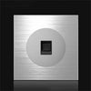 Panel de interruptores LED de dibujo de alambre de aluminio gris de 86 mm, estilo: toma de computadora