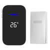 C302B Timbre inalámbrico doméstico uno a uno Pantalla digital de temperatura Control remoto Buscapersonas para personas mayores, enchufe de EE. UU. (Blanco)