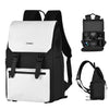 Mochila para cámara Cwatcun D79 Bolso multifuncional con dos hombros para cámara, tamaño: 40,5 x 28 x 17,5 cm, pequeño (negro y blanco)